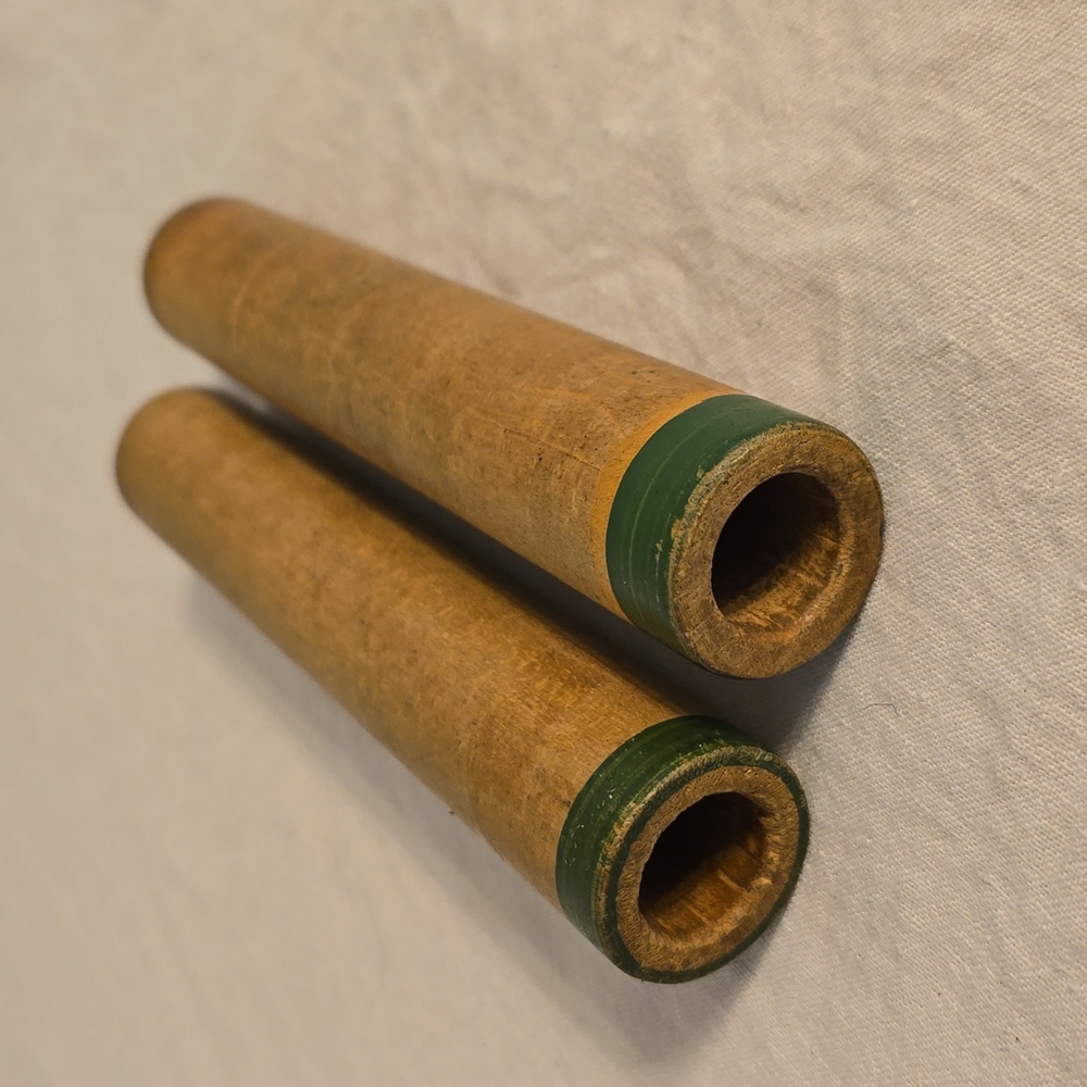 2 Vintage Wood Tubes